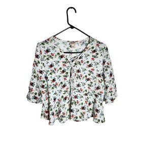 Mossimo Supply Co. Floral Print Rayon Top Womens XXL White Multicolor